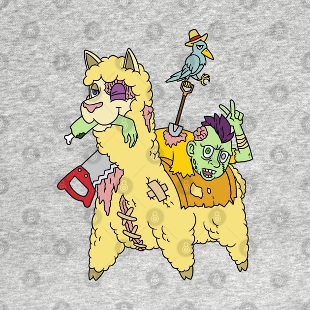 Zombie llama - Halloween Gift by Konnectd